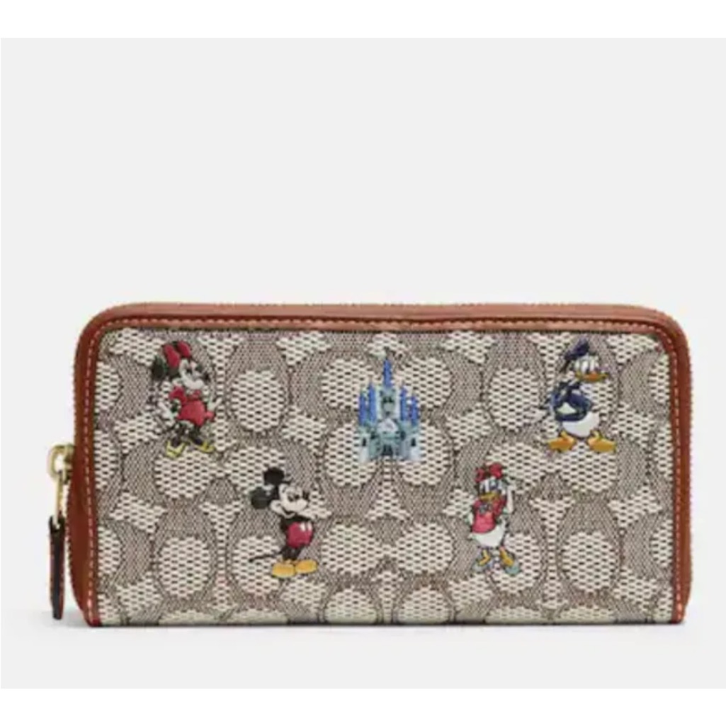 Coach Disney X Coach Accordion Zip Wallet In Signature Textile Jacquard
